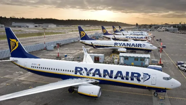 Трафик авиакомпании Ryanair в августе достиг нового рекорда, увеличившись на 12%